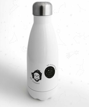 butelka aluminiowa z glowa w gwiazdach od chaosu do kosmosu