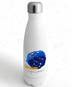 butelka termiczna metalowa na wode dla dzieci z glowa w gwiazdach bliznieta