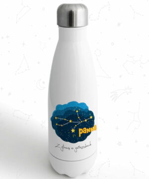 butelka termiczna metalowa na wode dla dzieci z glowa w gwiazdach panna