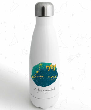 butelka termiczna metalowa na wode dla dzieci z glowa w gwiazdach ryby