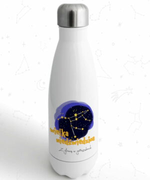 butelka termiczna metalowa na wode dla dzieci z glowa w gwiazdach wielka niedzwiedzica