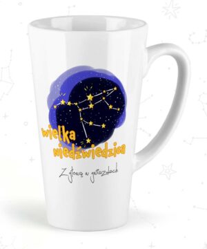 kubek latte dla dzieci z glowa w gwiazdach wielka niedzwiedzica