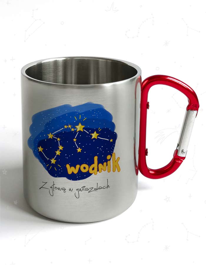kubek-turystyczny-z-karabinczykiem-dla-dzieci-srebrny-wodnik Wodnik - obrazek 1