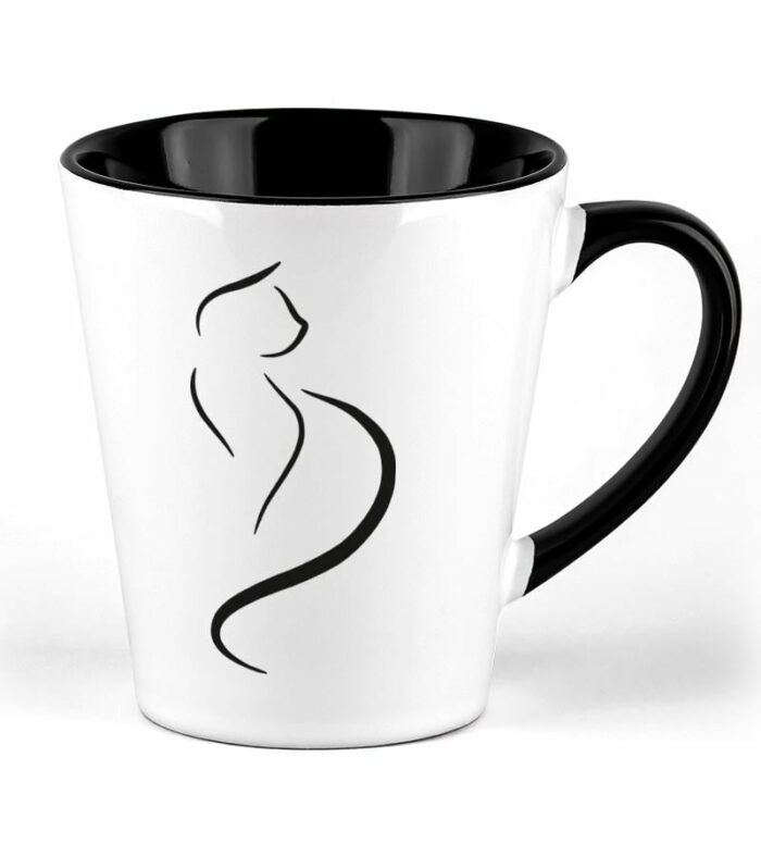 kubek ceramiczny latte czarny koty miss kitty