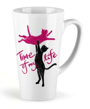 Kubek latte duży z kotem Time of my life