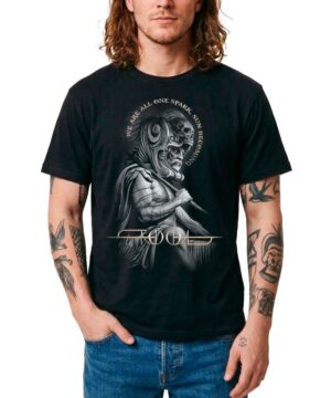 Czarna koszulka TOOL "Aevum" z nadrukiem graficznym i napisem "We are all one spark, sun becoming", odzież unisex.
