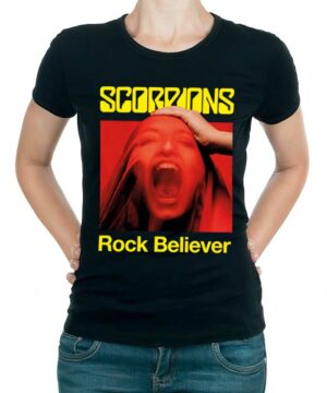 tshirt damski premium czarny scorpions rock believer cover 1