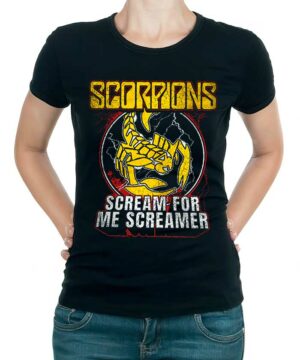 tshirt damski premium czarny scorpions scream for me screamer 1