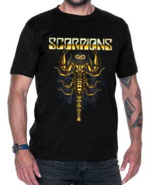 tshirt meski premium czarny scorpions gold 1