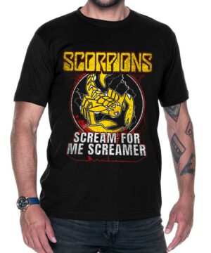 tshirt meski premium czarny scorpions scream for me screamer 1
