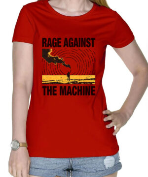 tshirt damski czerwony rage against the machine smoke signal
