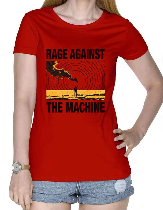 tshirt damski czerwony rage against the machine smoke signal