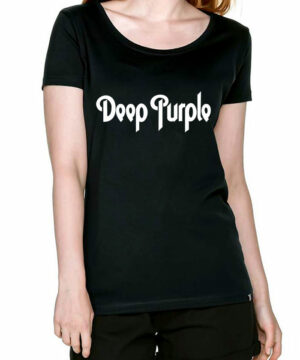 tshirt damski premium czarny deep purple white sign