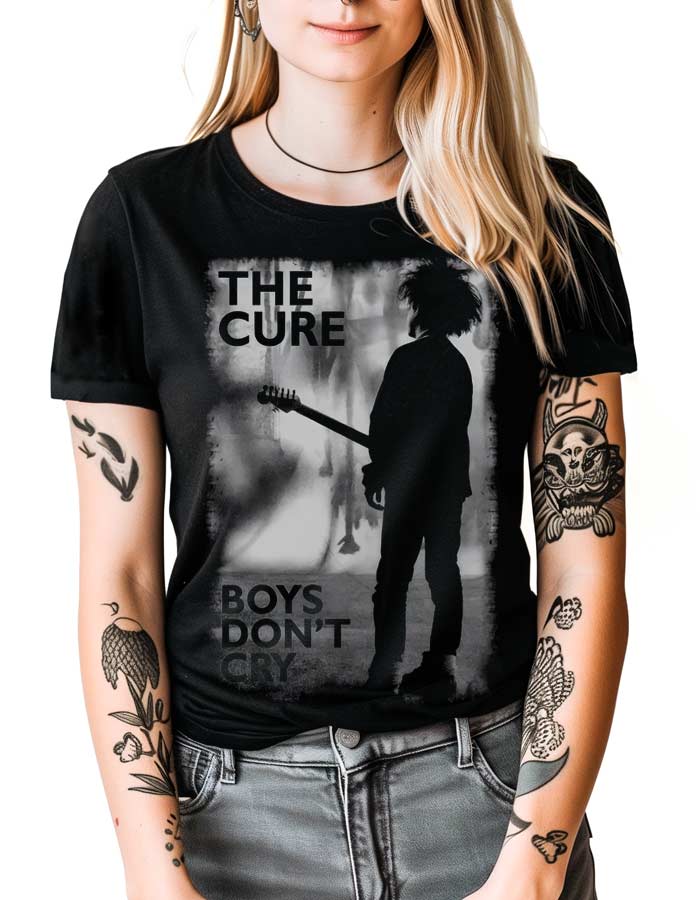 tshirt damski premium czarny the cure boys dont cry 2