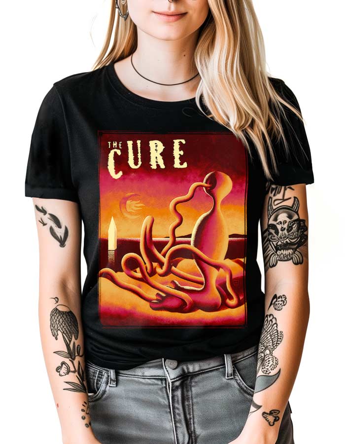 tshirt damski premium czarny the cure portland