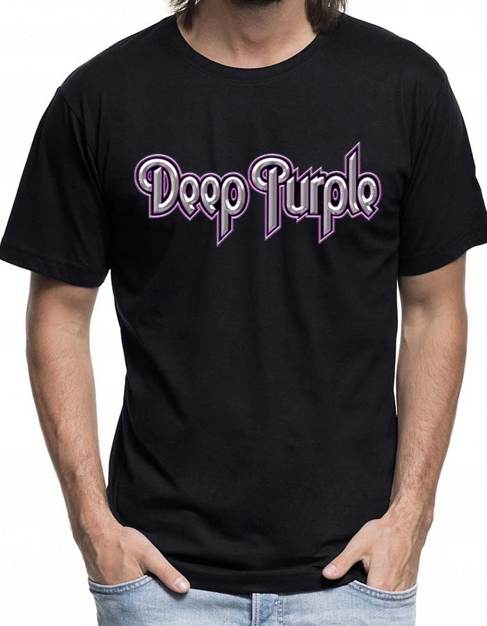 tshirt meski premium czarny deep purple metal sign
