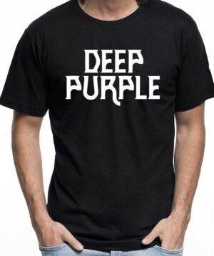 tshirt meski premium czarny deep purple tour2022