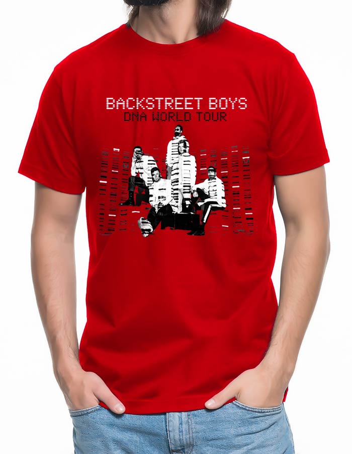 tshirt meski premium backstreet boys dna tour 2023 red 1