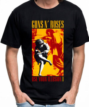 tshirt muzyczny meski czarny guns and roses use your illusion I