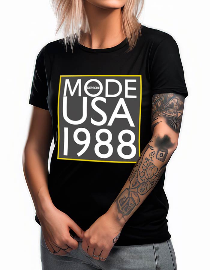 tshirt damski czarny depeche mode usa 1988 white