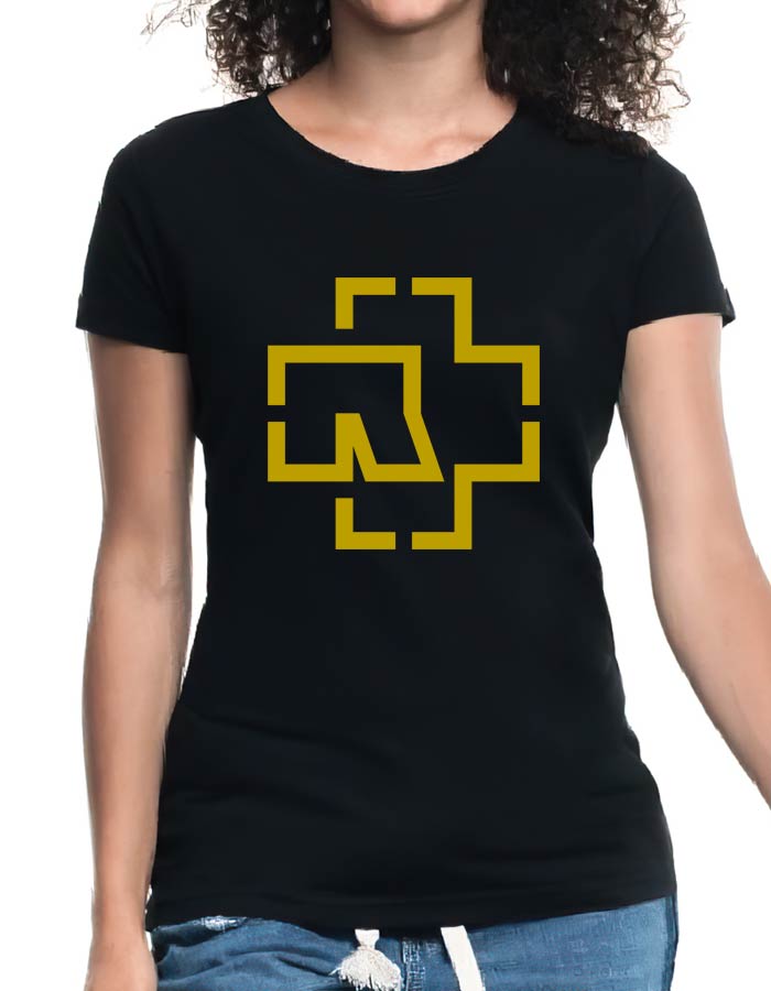 rammstein tshirt damski koncertowy czarny logo sign