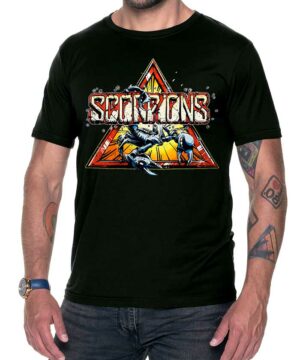 tshirt meski premium czarny scorpions triangle