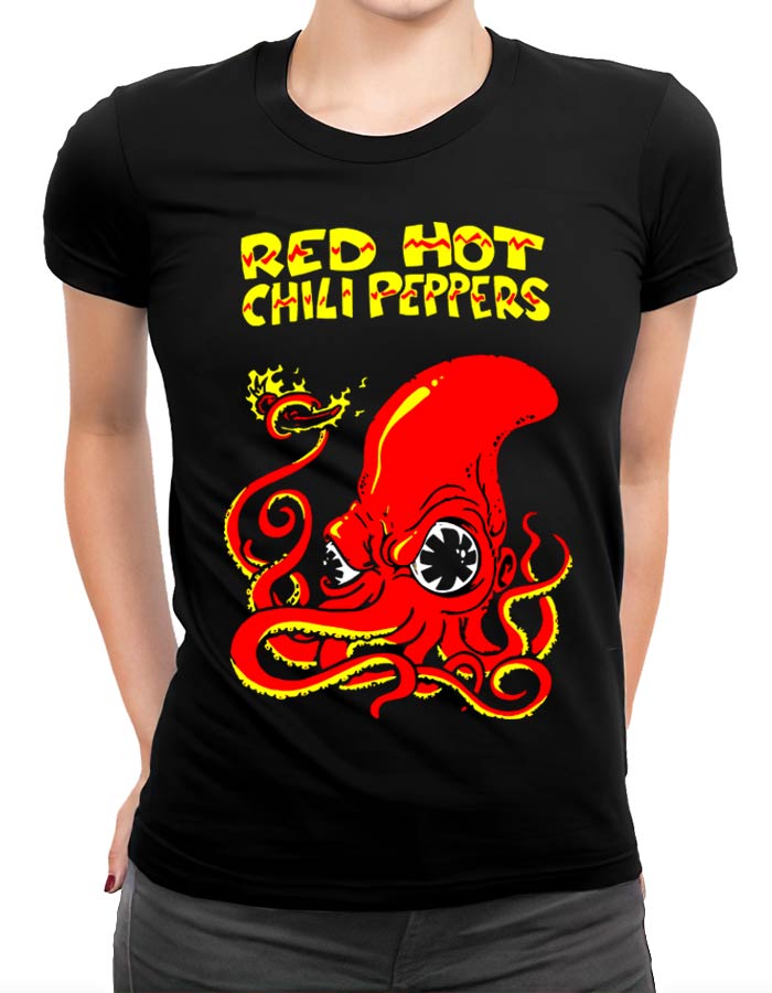 tshirt koncertowy damski czarny red hot chili peppers squid