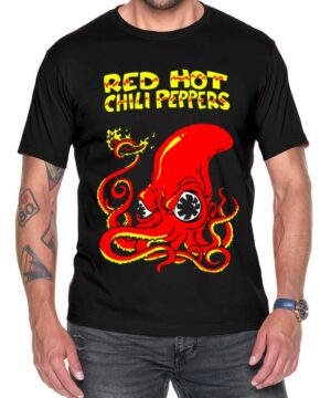 tshirt koncertowy meski czarny red hot chili peppers squid