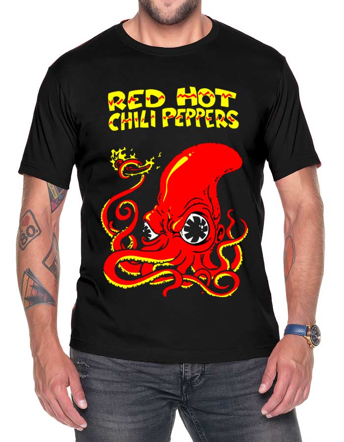 tshirt koncertowy meski czarny red hot chili peppers squid