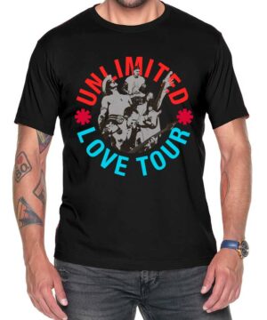 tshirt koncertowy meski czarny red hot chili peppers unlimited love tour