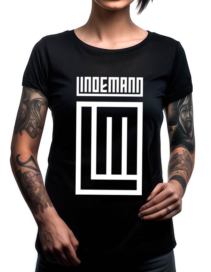 lindemann rammstein tshirt damski koncertowy czarny logo white 2