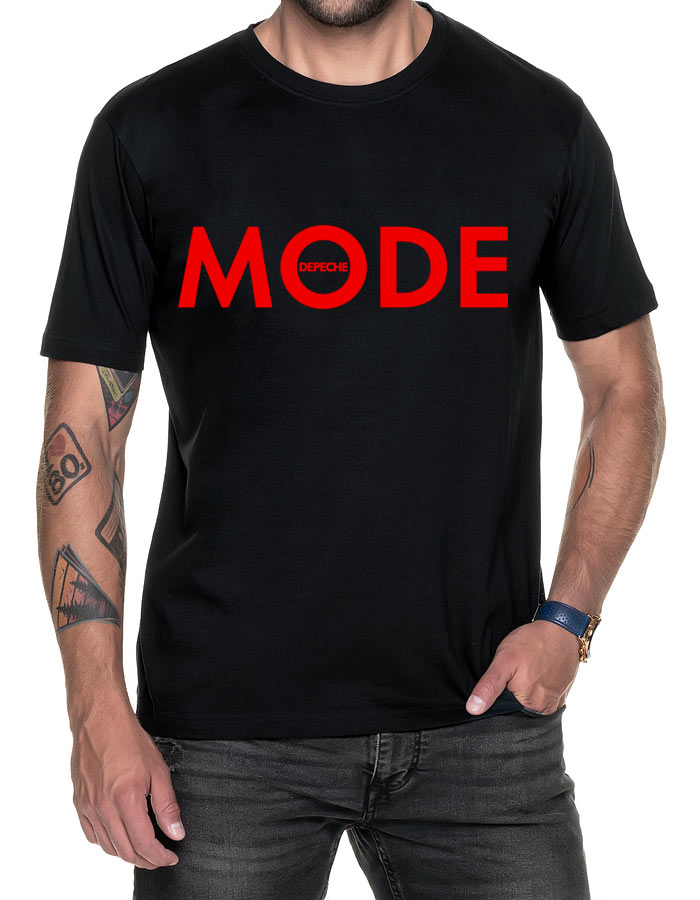 tshirt meski czarny depeche mode red logo
