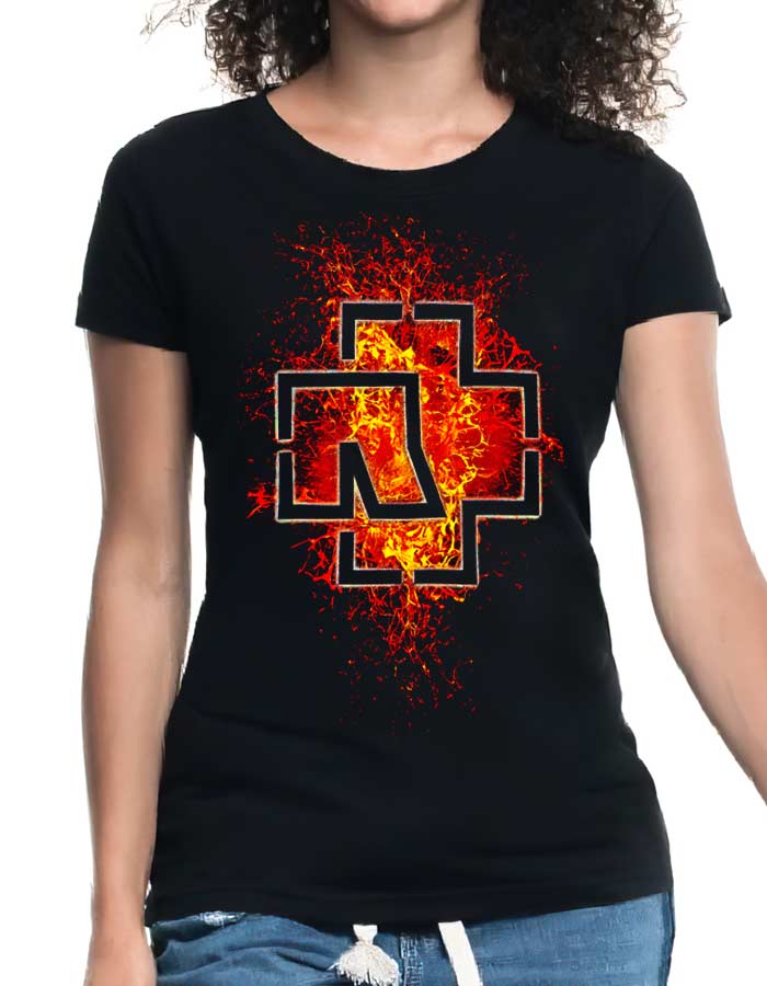rammstein tshirt damski koncertowy czarny lava logo