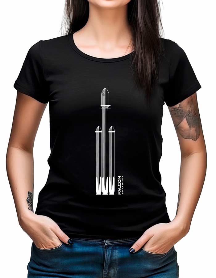 tshirt-damski-czarny-z-glowa-w-gwiazdach-falcon Falcon - obrazek 1