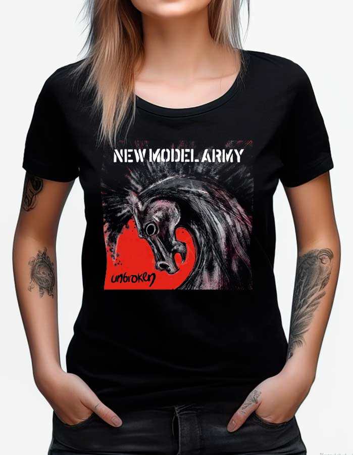 new model army tshirt damski muzyczny czarny unbroken