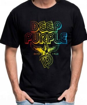 tshirt meski premium czarny deep purple pegasus