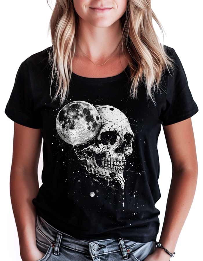 tshirt-damski-czarny-kosmos-Lunar-Skull Lunar Skull - obrazek 1