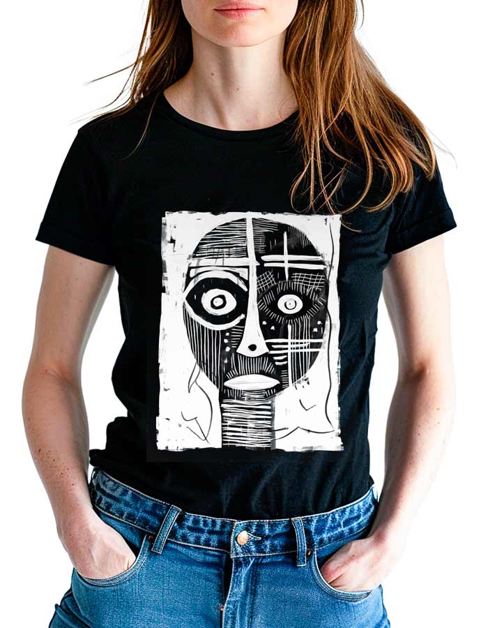 tshirt-damski-premium-czarny-Abstract-Stare Abstract Stare - obrazek 1