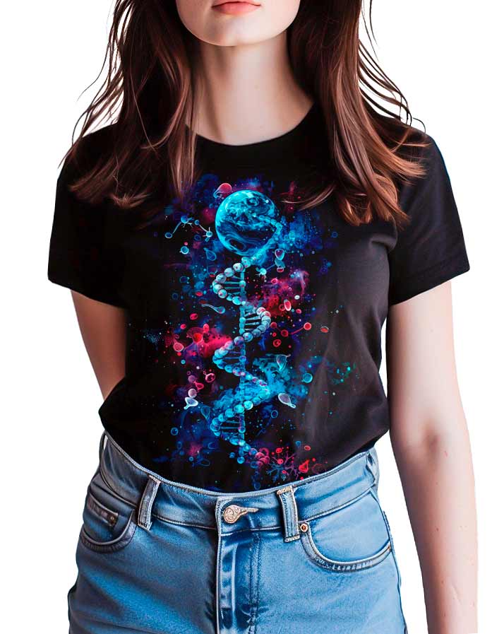 tshirt-damski-premium-czarny-DNA-Universe