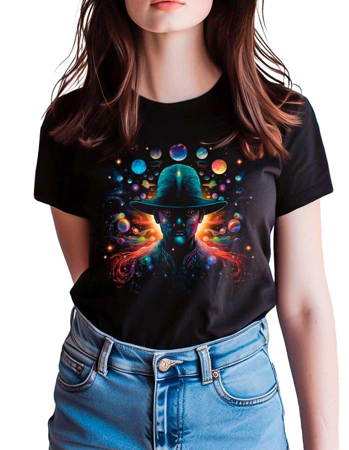 tshirt-damski-premium-czarny-Galactic-Shaman Galactic Shaman - obrazek 1
