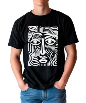 tshirt meski premium czarny Abstract Gaze