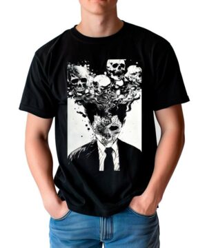 tshirt meski premium czarny Ethereal Skulls