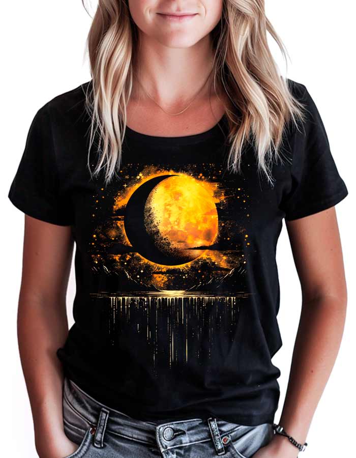 tshirt-damski-czarny-kosmos-Eclipse-Radiance Eclipse Radiance - obrazek 1
