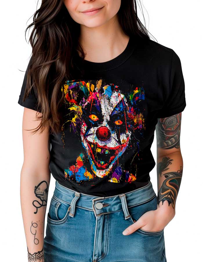 tshirt-damski-premium-czarny-Chaos-Clown Chaos Clown - obrazek 1