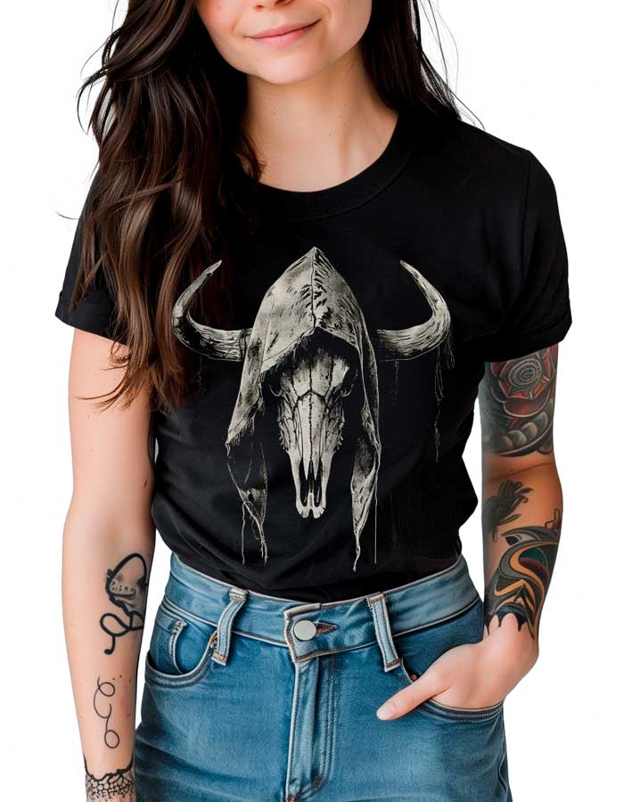 tshirt-damski-premium-czarny-Ethereal-Skull Ethereal Skull - obrazek 1