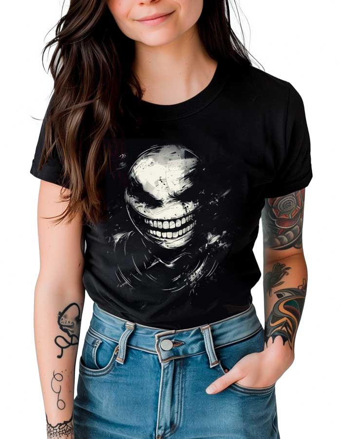 tshirt-damski-premium-czarny-Grinning-Nightmare Grinning Nightmare - obrazek 1