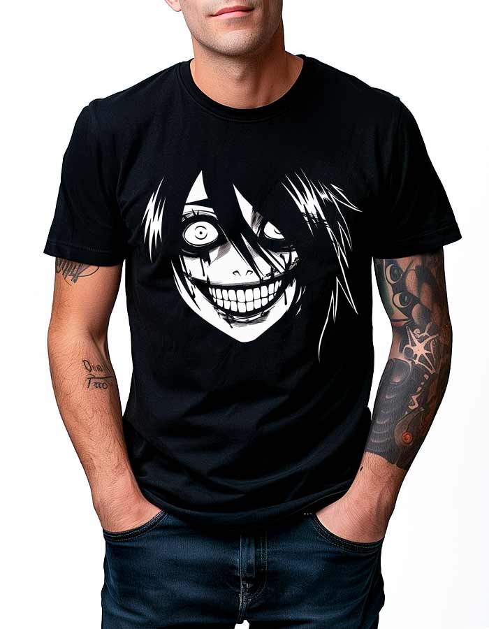 tshirt-meski-premium-czarny-Creepy-Smile