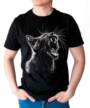 tshirt meski premium czarny Feline Fury