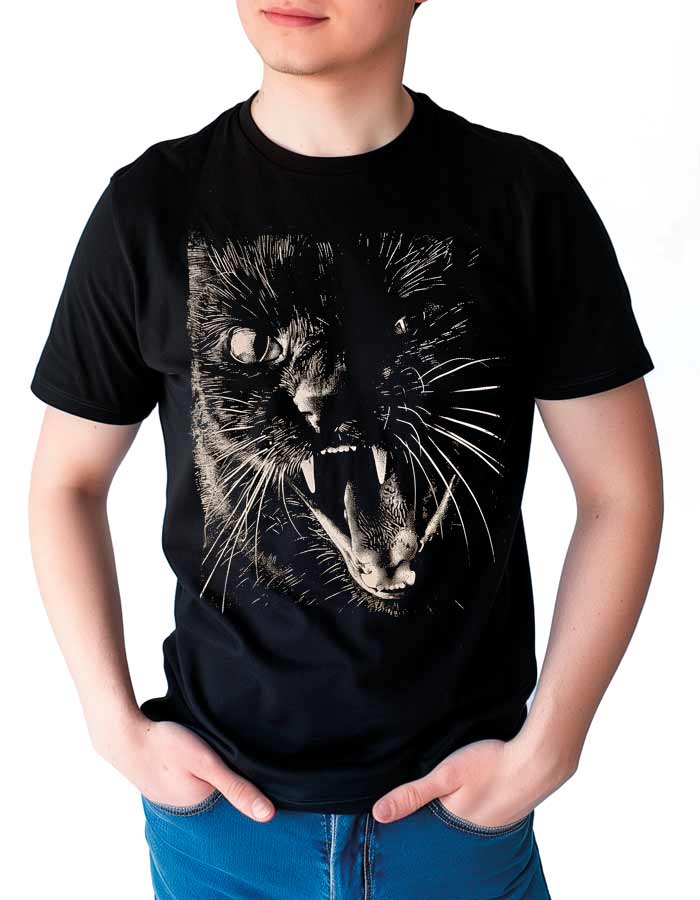 tshirt-meski-premium-czarny-Fierce-Feline