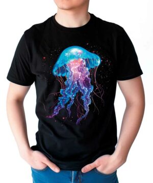 tshirt meski premium czarny Galactic Jellyfish
